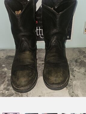 Ariat Men’s Sierra Black Leather Steel Toe Work Boots - Slip/Oil Resistant